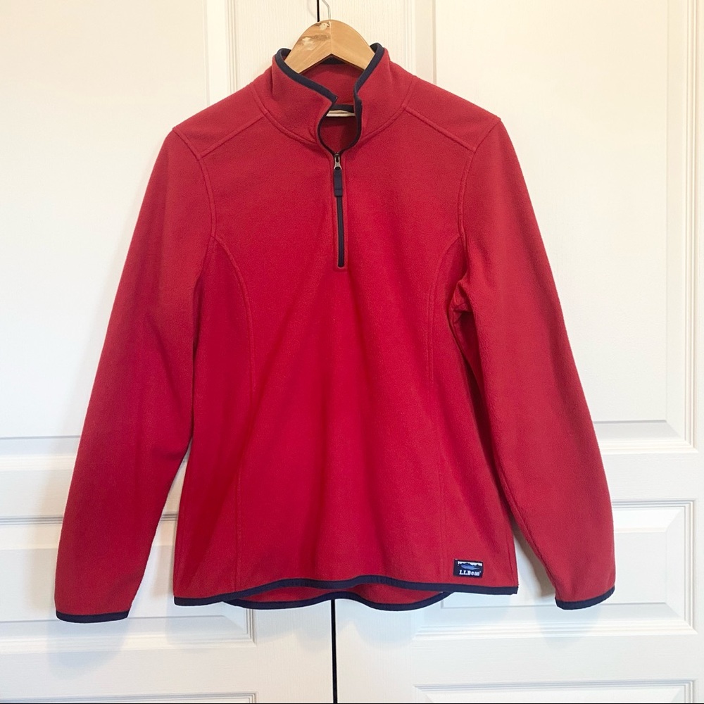 L.L. Bean Quarter Zip Pullover Micro Fleece Sweater Shirt Womens Large Outdoors